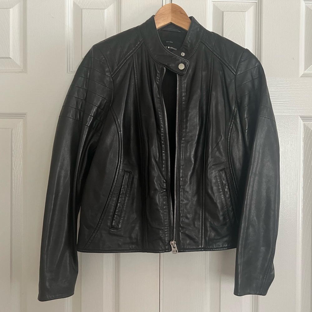 Lucky Brand Leather Jacket Black Size M Medium